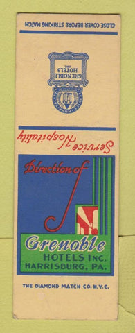 Matchbook Cover - Grenoble Hotels Harrisburg PA WEAR SAMPLE