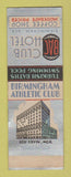 Matchbook Cover - Birmingham Athletic Club Hotel AL SAMPLE