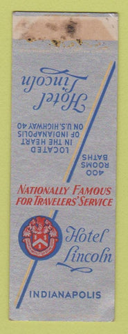Matchbook Cover - Hotel Lincoln Indianapolis IN WEAR SAMPLE