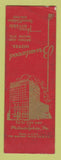 Matchbook Cover - Broadwood Hotel Philadelphia PA WORN SAMPLE