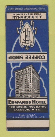 Matchbook Cover - Edwards Hotel Jackson MS SAMPLE