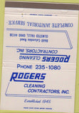 Matchbook Cover - Rogers Cleaning Contractors Olmsted Falls OH 40 Strike