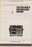 Matchbook Cover - Akron Controller  and  Motor Akron OH white 40 Strike
