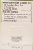 Matchbook Cover - Akron Controller  and  Motor Akron OH white 40 Strike