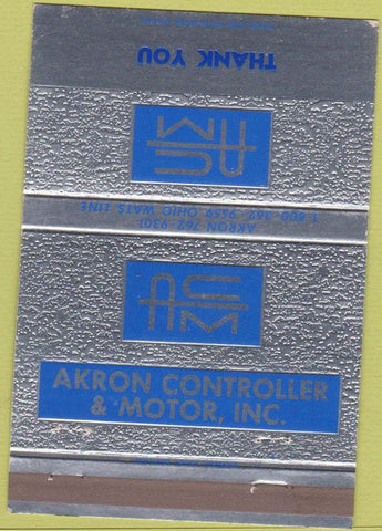 Matchbook Cover - Akron Controller  and  Motor Akron OH silver 40 Strike