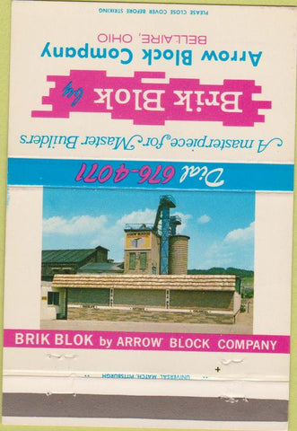 Matchbook Cover - Brik Block Arrow Block Bellaire OH 40 Strike