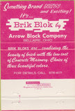 Matchbook Cover - Brik Block Arrow Block Bellaire OH 40 Strike
