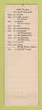 Matchbook Cover - University Southern California Trojans  1962 Football Schedule