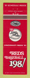 Matchbook Cover - 1981 Cincinnati Reds Baseball Schedule