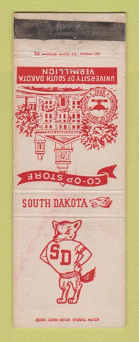 Matchbook Cover - University of South Dakota Vermillion SD Schedule WEAR