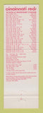 Matchbook Cover - 1984 Cincinnati Reds Baseball Schedule