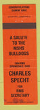 Matchbook Cover - Charles Spect RMS Match Club 1993 Basketball Schedule WEAR