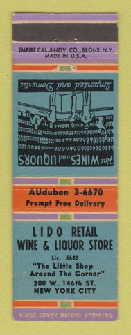 Matchbook Cover - Lido Retail Wine Liquor New York City
