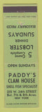 Matchbook Cover - Paddy's Clam House New York City