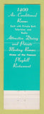 Matchbook Cover - Hotel Manhattan New York City