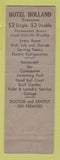 Matchbook Cover - Hotel Holland New York City