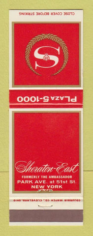 Matchbook Cover - Sheraton East Hotel New York City