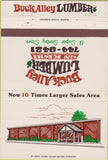 Matchbook Cover - Buck Alley Lumber Kechi KS 40 Strike