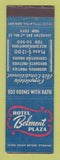Matchbook Cover - Hotel Belmont Plaza New York City