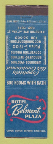Matchbook Cover - Hotel Belmont Plaza New York City