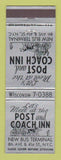 Matchbook Cover - Post and Coach Inn New York City