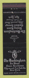 Matchbook Cover - Buckingham Hotel New York City