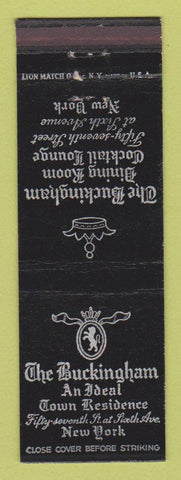 Matchbook Cover - Buckingham Hotel New York City