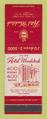Matchbook Cover - Hotel Woodstock New York City