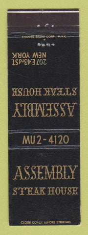 Matchbook Cover - Assembly Steak House WEAR New York City