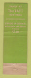 Matchbook Cover - Hotel Taft New York City