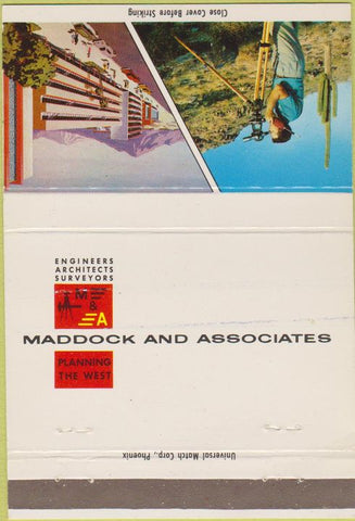 Matchbook Cover - Maddock  and  Associates Engineers  40 Strike