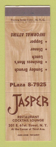 Matchbook Cover - Jasper Restaurant New York City