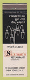 Matchbook Cover - Salzman's Restaurant New York City