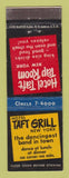 Matchbook Cover - Hotel Taft Grill New York City