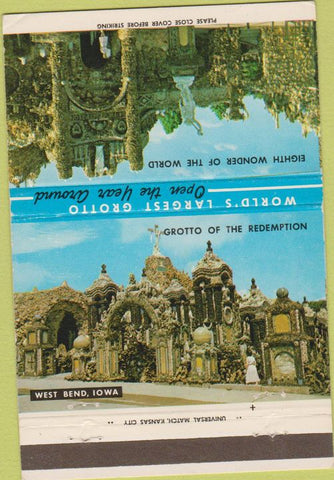 Matchbook Cover - Grotto of the Redemption West Bend IA 40 Strike