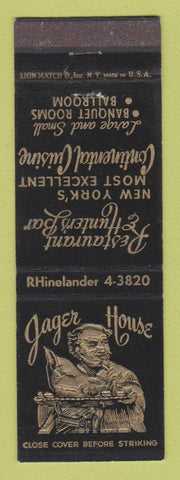 Matchbook Cover - Jager House restaurant New York City
