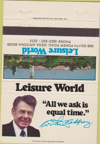 Matchbook Cover - Leisure World Mesa AZ 40 Strike