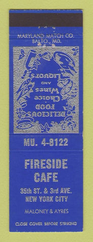 Matchbook Cover - Fireside Cafe New York City