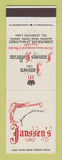 Matchbook Cover - Janssen's Hofbrau New York City