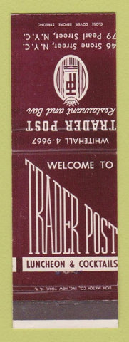 Matchbook Cover - Trader Post Restaurant New York City
