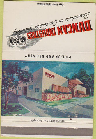 Matchbook Cover - Duncan Industries Los Angeles CA grinding  40 Strike