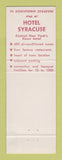 Matchbook Cover - Hotel Syracuse Country House NY