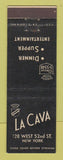 Matchbook Cover - La Cava Restaurant New York City