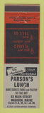 Matchbook Cover - Parson's Lunch Madison ME