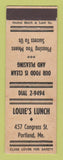 Matchbook Cover - Louie's Lunch Portland ME