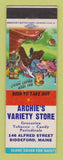 Matchbook Cover - Archie's Variety Store Biddeford ME