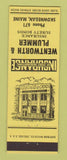 Matchbook Cover - Wentworth & Plummer Insurance Skowhegan ME