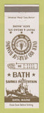 Matchbook Cover - Bath Savings Institution Bath ME
