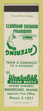 Matchbook Cover - Wonder Bar Steak House Biddeford ME