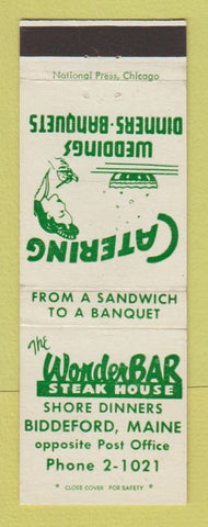 Matchbook Cover - Wonder Bar Steak House Biddeford ME
